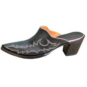 Old Gringo Pink and Black Western Leather Mules